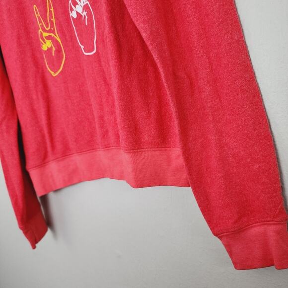 Wildfox Love Signs Graphic Oversized Sweatshirt Crimson Red S NWT Sample - Picture 8 of 9